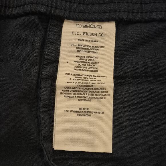 Filson Dry Falls Shorts Men's XL Serv Blue Durable Stretch Cotton Hiking New - Picture 4 of 9